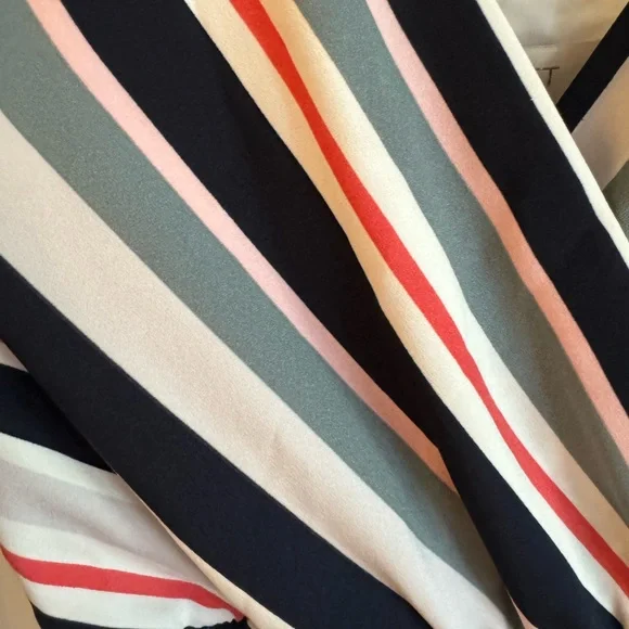 Striped Multicolor Faux Wrap Dress - LOFT Outlet - Picture 5 of 5